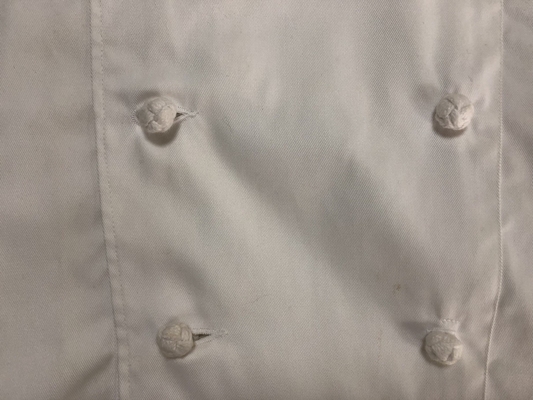 260 GSM 100% Cotton Stand Up Collar Half Arm Twill Feed Off Arm White Chef Uniform