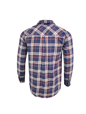 200GSM 100% Cotton Long Sleeve Checked Shirt Red And Blue Color